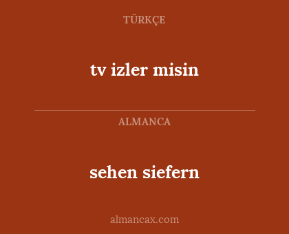 tv izler misin - sehen siefern