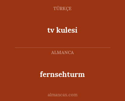 fernsehturm - tv kulesi
