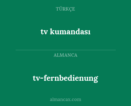 tv kumandası - tv-fernbedienung