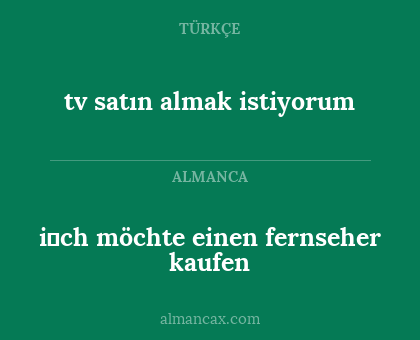 tv satın almak istiyorum - i̇ch möchte einen fernseher kaufen