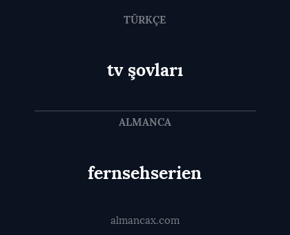 fernsehserien - tv şovları