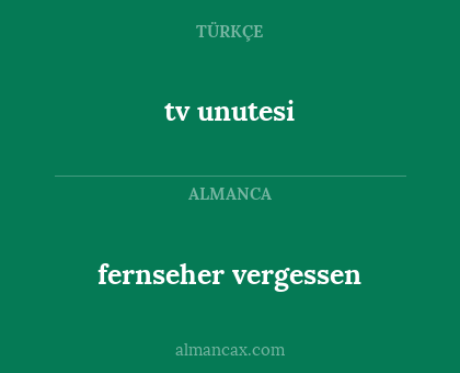 tv unutesi - fernseher vergessen