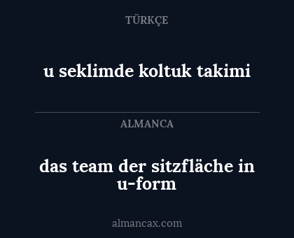das team der sitzfläche in u-form - u seklimde koltuk takimi