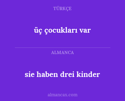 üç çocukları var - sie haben drei kinder