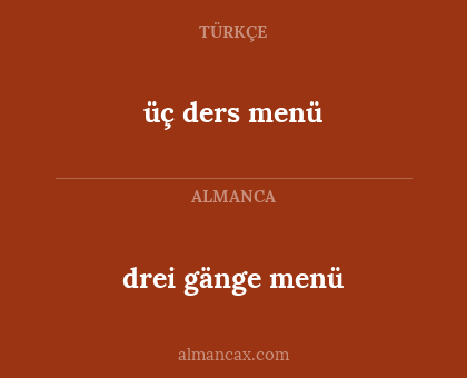 drei gänge menü - üç ders menü