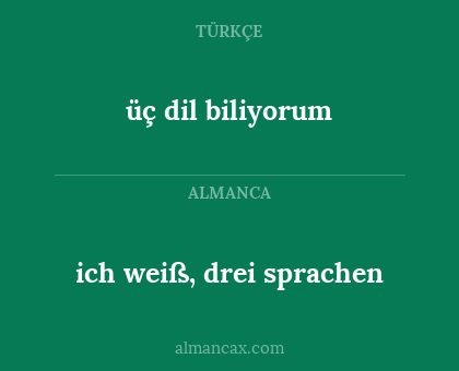 üç dil biliyorum - ich weiß, drei sprachen