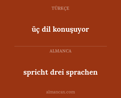 spricht drei sprachen - üç dil konuşuyor
