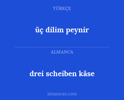 drei scheiben käse - üç dilim peynir