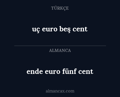 ende euro fünf cent - uç euro beş cent