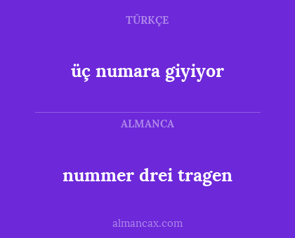 nummer drei tragen - üç numara giyiyor