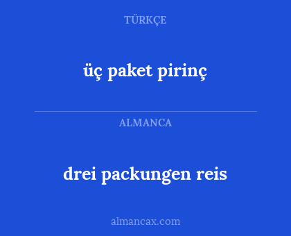 drei packungen reis - üç paket pirinç