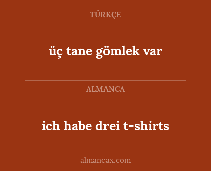 üç tane gömlek var - ich habe drei t-shirts