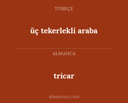 tricar - üç tekerlekli araba