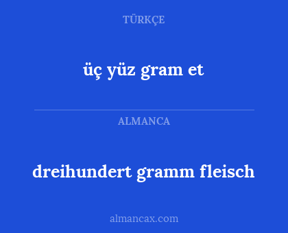 dreihundert gramm fleisch - üç yüz gram et