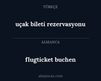 uçak bileti rezervasyonu - flugticket buchen
