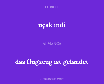 uçak indi - das flugzeug ist gelandet