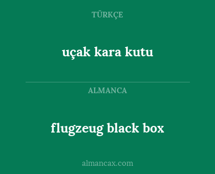 flugzeug black box - uçak kara kutu