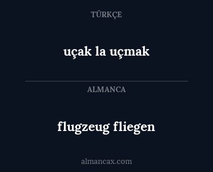 flugzeug fliegen - uçak la uçmak