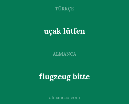 flugzeug bitte - uçak lütfen