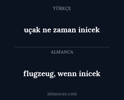flugzeug, wenn inicek - uçak ne zaman inicek