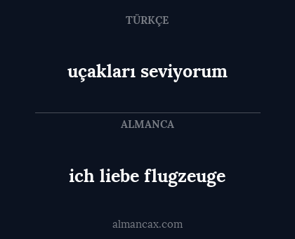 ich liebe flugzeuge - uçakları seviyorum
