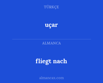 fliegt nach - uçar