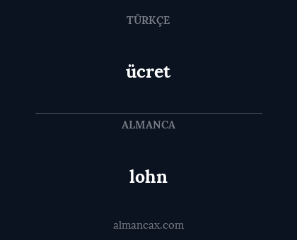 ücret - lohn