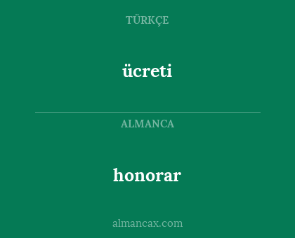honorar - ücreti