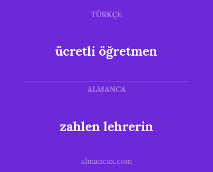 ücretli öğretmen - zahlen lehrerin