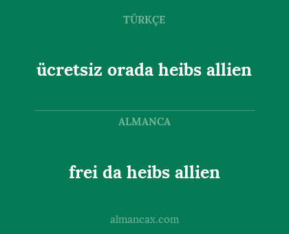 frei da heibs allien - ücretsiz orada heibs allien