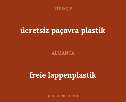 ücretsiz paçavra plastik - freie lappenplastik