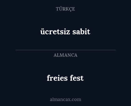 freies fest - ücretsiz sabit