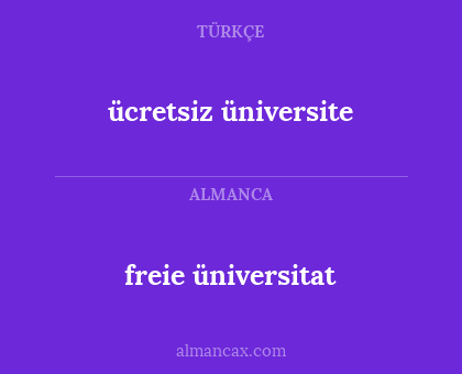 freie üniversitat - ücretsiz üniversite