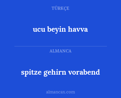 spitze gehirn vorabend - ucu beyin havva