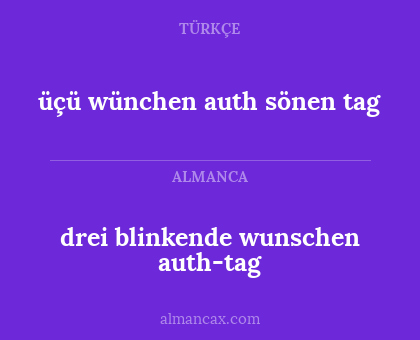 üçü wünchen auth sönen tag - drei blinkende wunschen auth-tag
