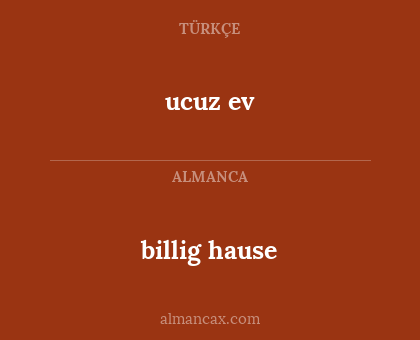 billig hause - ucuz ev