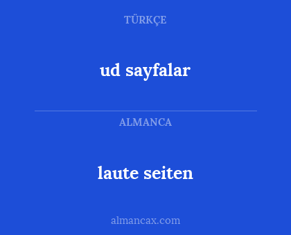 laute seiten - ud sayfalar