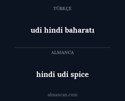 udi hindi baharatı - hindi udi spice