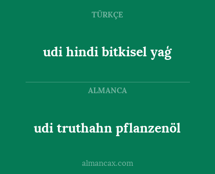 udi hindi bitkisel yaģ - udi truthahn pflanzenöl