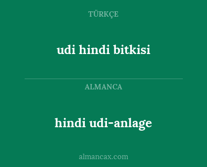 hindi udi-anlage - udi hindi bitkisi