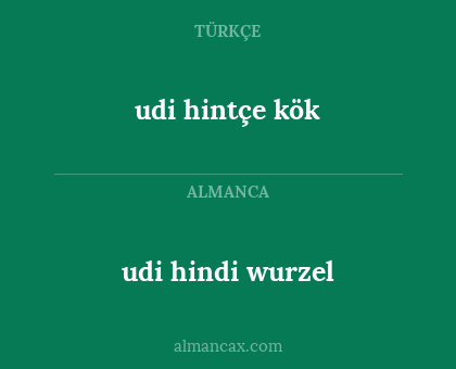 udi hintçe kök - udi hindi wurzel