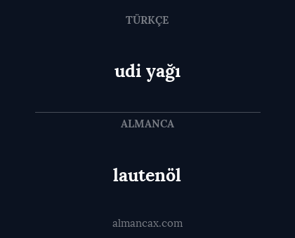 lautenöl - udi yağı
