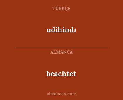 beachtet - udihindı