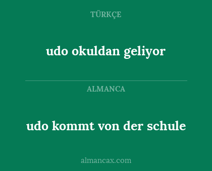 udo kommt von der schule - udo okuldan geliyor