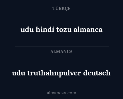udu hindi tozu almanca - udu truthahnpulver deutsch
