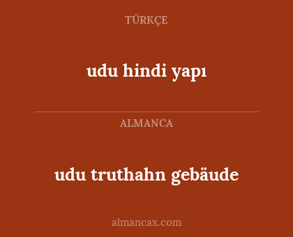 udu truthahn gebäude - udu hindi yapı