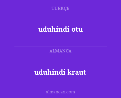 uduhindi otu - uduhindi kraut