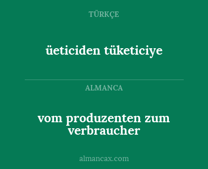 vom produzenten zum verbraucher - üeticiden tüketiciye