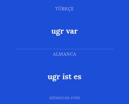 ugr var - ugr ist es