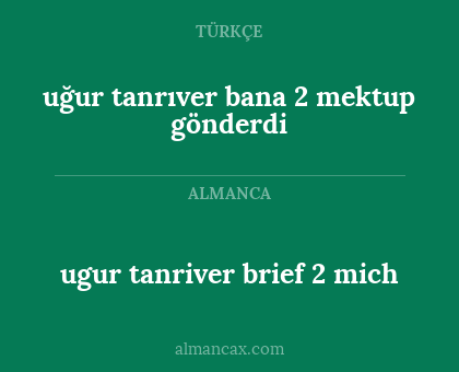 ugur tanriver brief 2 mich - uğur tanrıver bana 2 mektup gönderdi